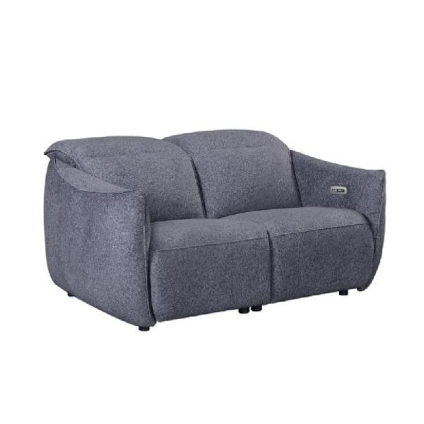 Leiria Fabric Recliner 2 Seater Sofa In Anthracite | Bed Sava