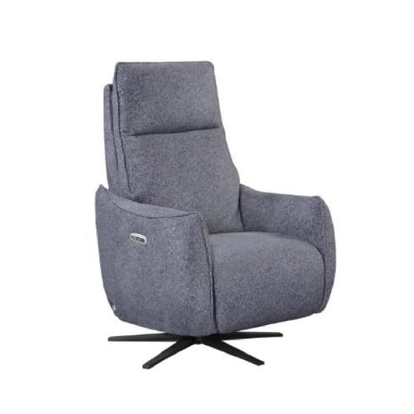 Leiria Fabric Recliner 1 Seater Sofa In Anthracite | Bed Sava