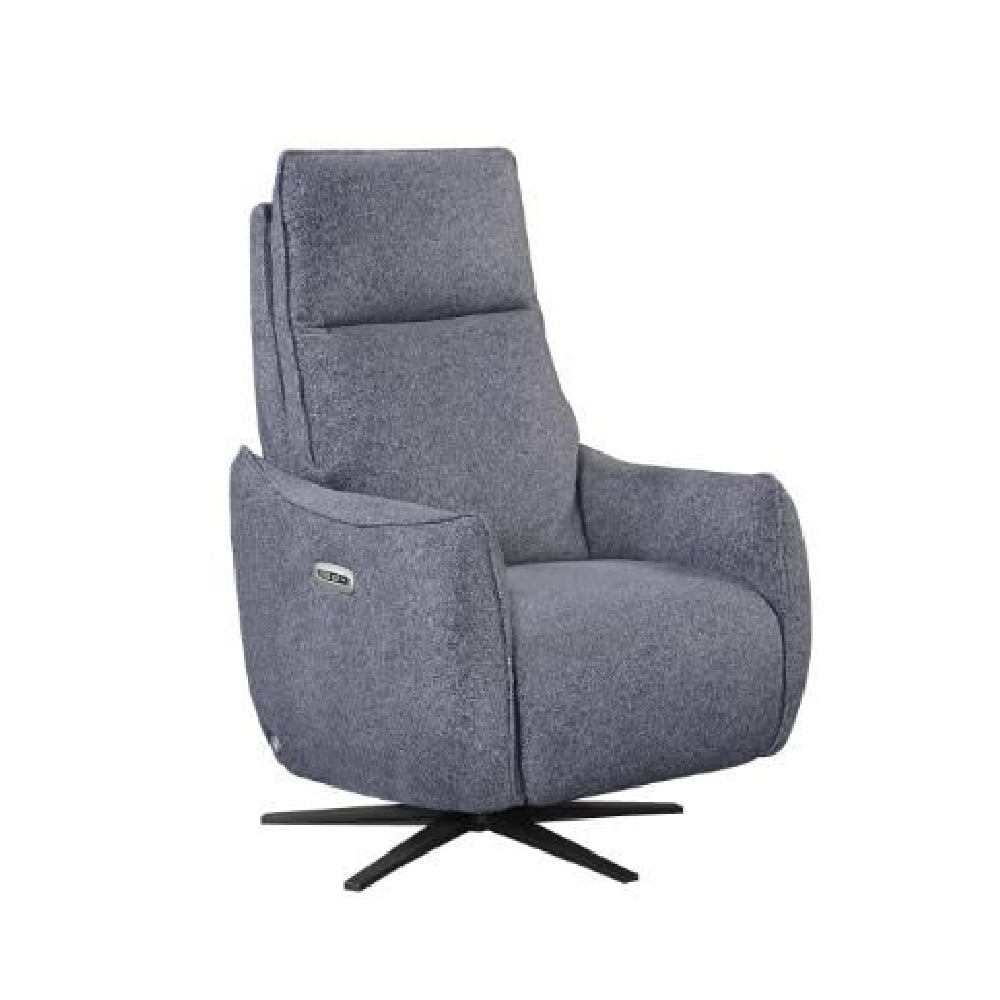 Leiria Fabric Recliner 1 Seater Sofa In Anthracite