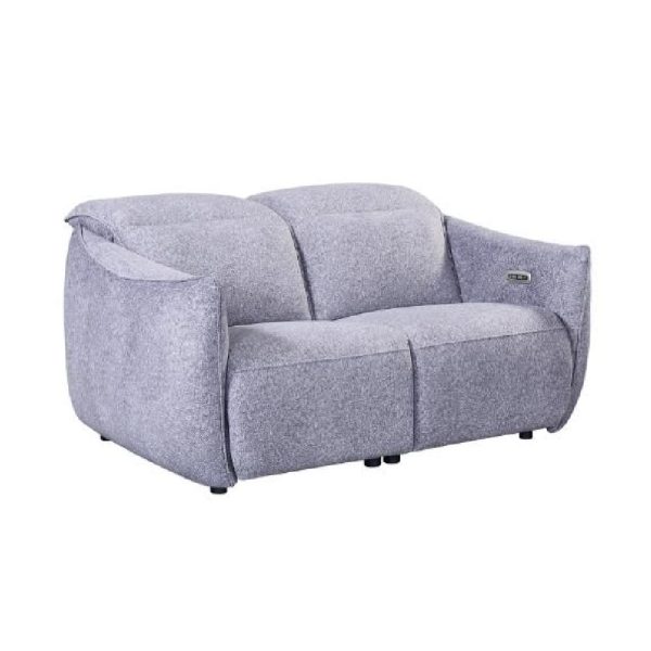 Leiria Fabric Recliner 2 Seater Sofa In Grey | Bed Sava
