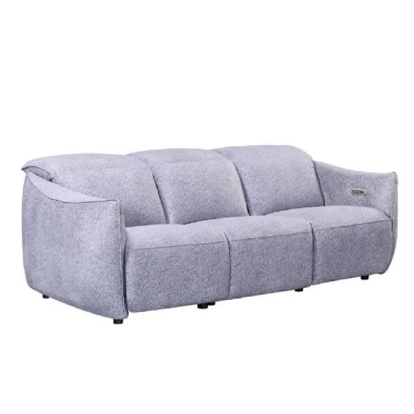 Leiria Fabric Recliner 3 Seater Sofa In Grey | Bed Sava