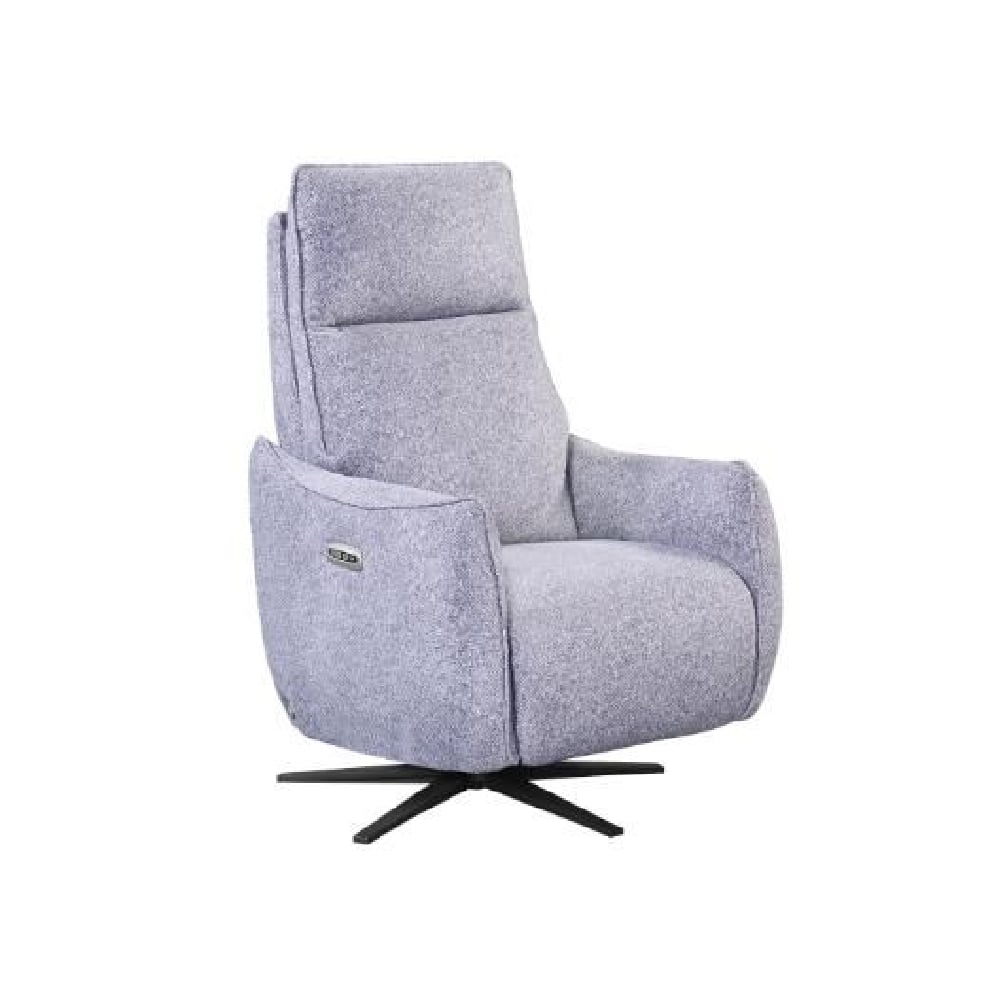 Leiria Fabric Recliner 1 Seater Sofa In Grey
