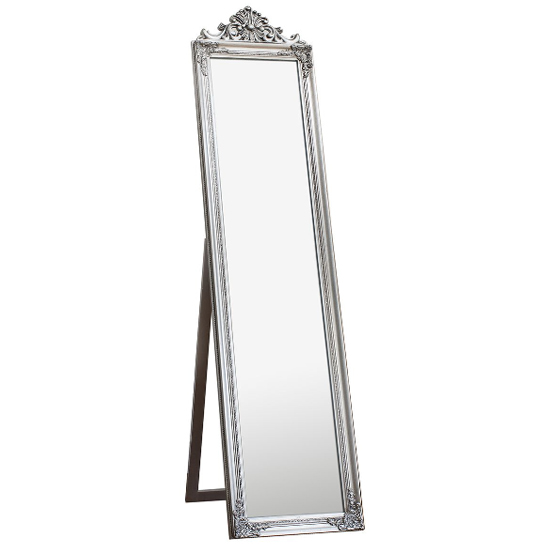 Laughlin Cheval Floor Standing Mirror In Silver | Bed Sava
