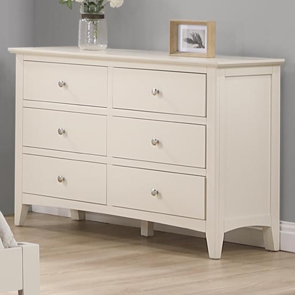 Lenox Wooden Chest Of 6 Drawers In Ivory