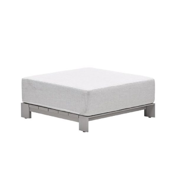 Leonidas Aluminium Garden Coffee Table With Cushion In Taupe | Bed Sava