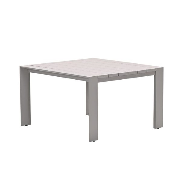 Leonidas Aluminium Garden Dining Table In Taupe | Bed Sava