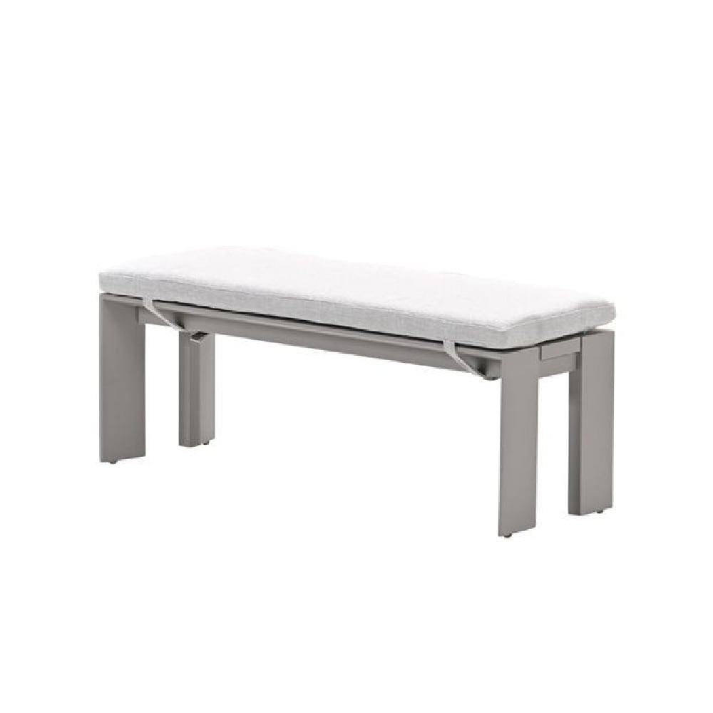 Leonidas Aluminium Garden Seating Bench With Cushion In Taupe