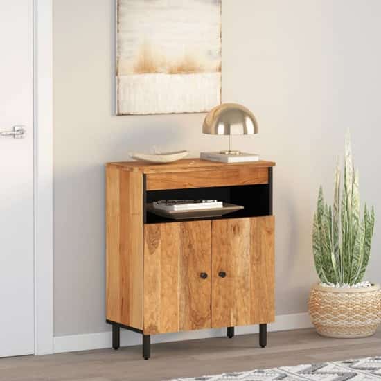 Lewes Acacia Wood Storage Cabinet With 2 Doors In Natural
