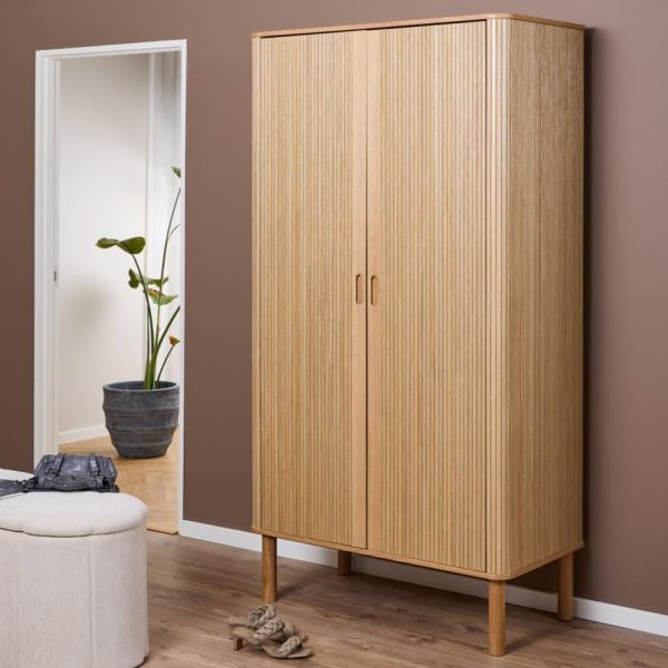 Lewiston Wooden Wardrobe With 2 Sliding Doors In Oak | Bed Sava