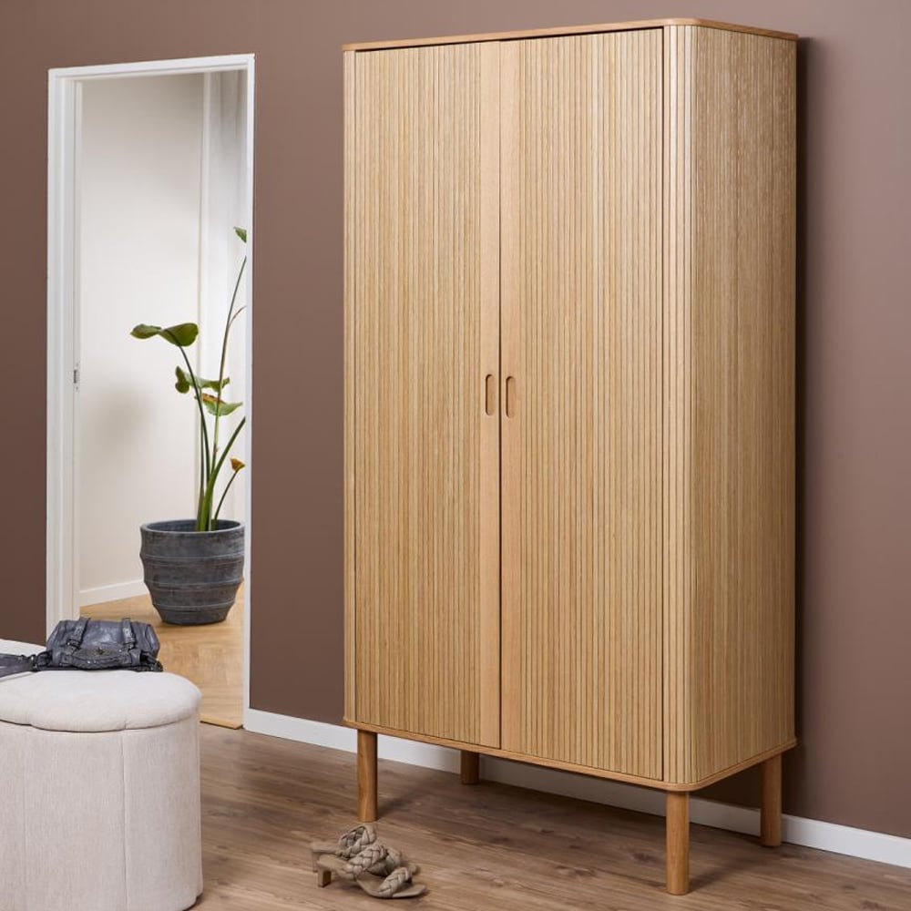 Lewiston Wooden Wardrobe With 2 Sliding Doors In Oak