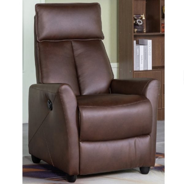 Liberty Faux Leather Electric Recliner Chair In Tan | Bed Sava