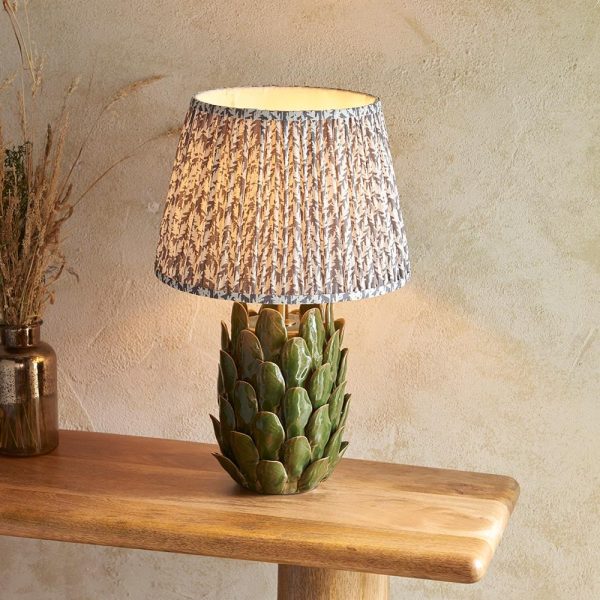Lincoln Pearl Grey 35cm Shade Ceramic Table Lamp In Olive | Bed Sava