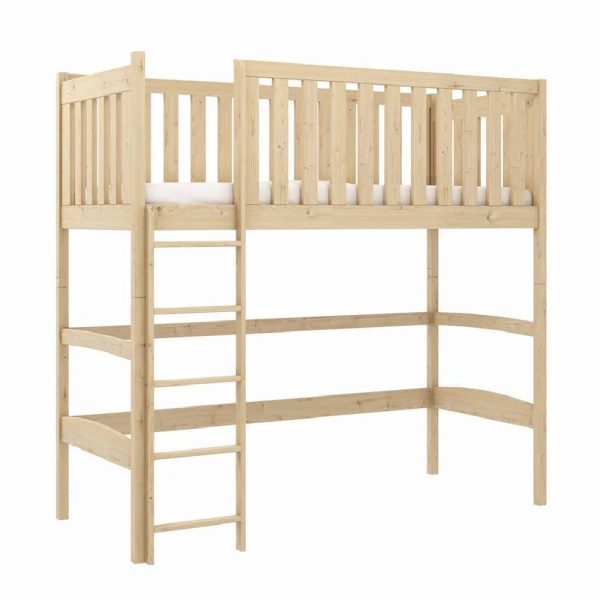 Lititz Wooden Bunk Bed With Bonnell Mattress And Ladder In Pine | Bed Sava