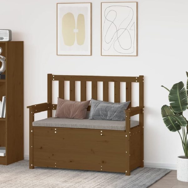 Litiz Wooden Small Hallway Storage Seating Bench In Honey Brown | Bed Sava