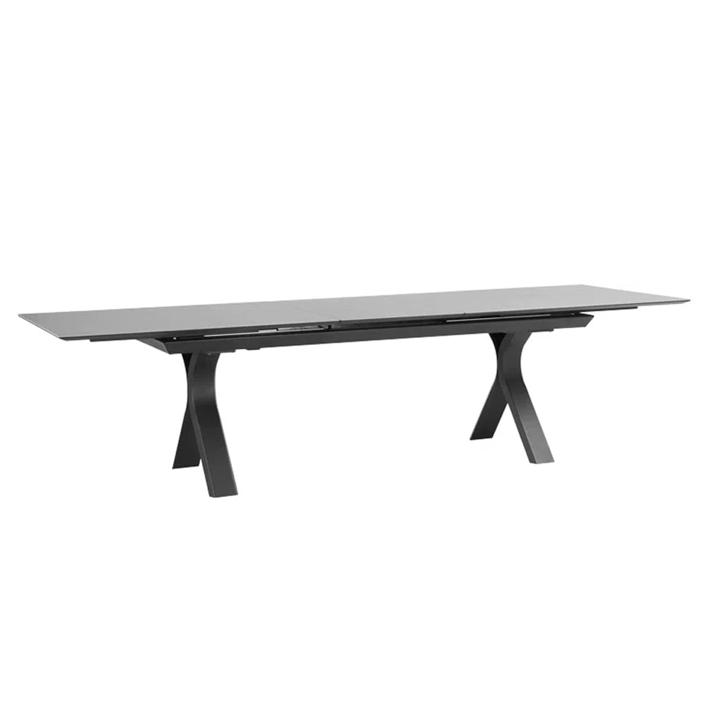 Littleton Stone Garden Extending Dining Table In Charcoal Grey