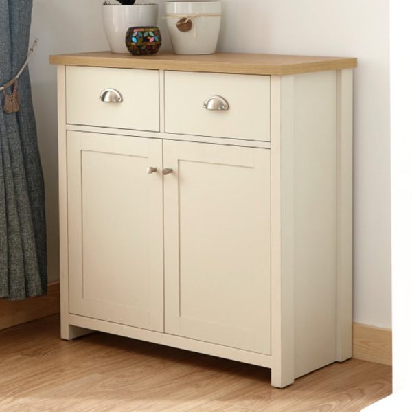 Loftus Wooden Sideboard With 2 Doors 2 Drawers In Cream And Oak | Bed Sava