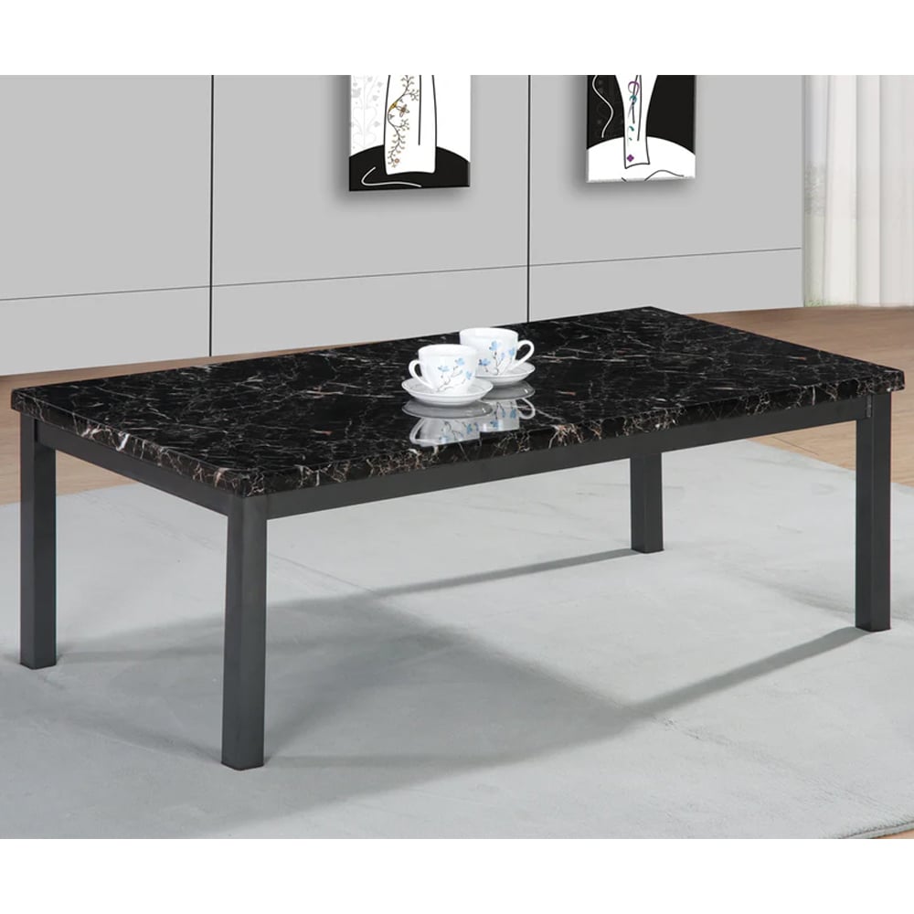 Lore High Gloss Coffee Table In Wenge Marble Effect