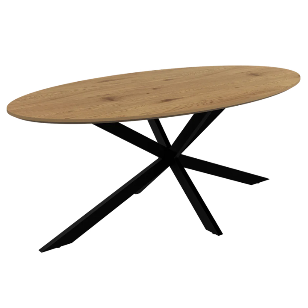 Loreto Wooden Oval Coffee Table In Natural Oak Effect