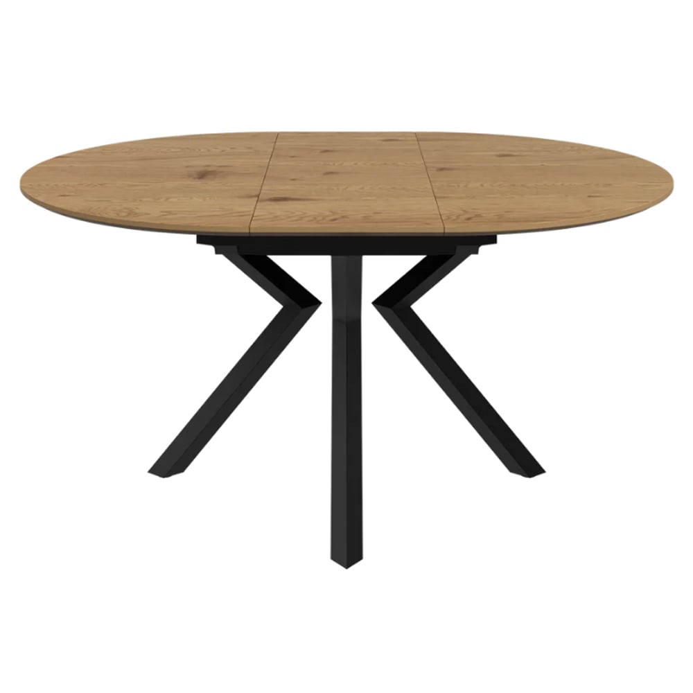 Loreto Wooden Round Extending Dining Table In Natural Oak Effect