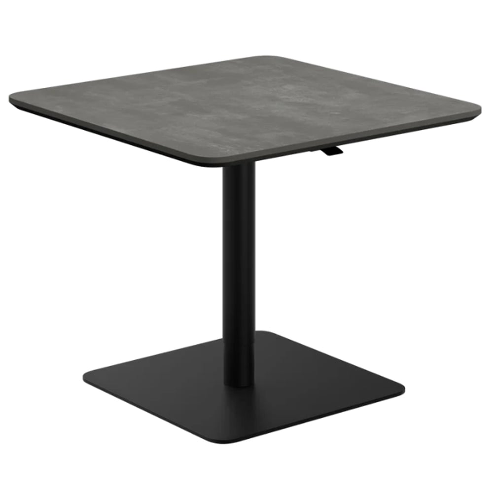 Loreto Wooden Square Bistro Bar Table In Grey Marble Effect