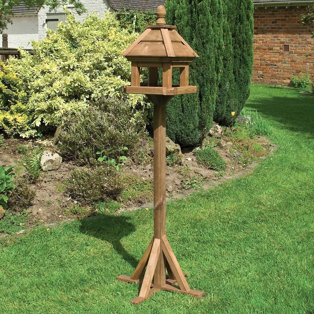 Lothersdale Wooden Garden Bird Table In Natural