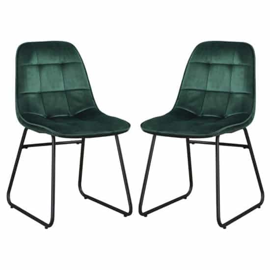 Lyster Emerald Green Velvet Dining Chairs In A Pair