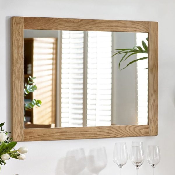 Macon Bedroom Wall Mirror In Oak Frame | Bed Sava