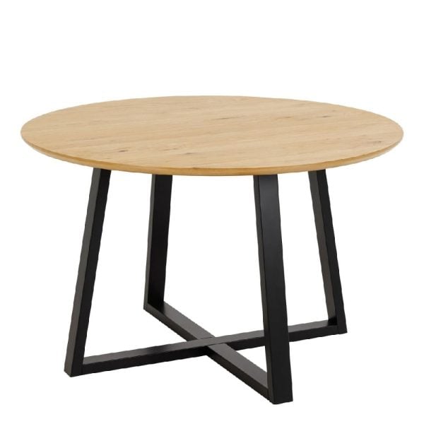 Macon Wooden Dining Table Round In White Oak | Bed Sava