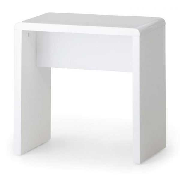 Magaly High Gloss Dressing Stool In White | Bed Sava