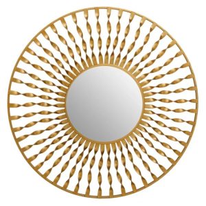 Mainz Wall Mirror With Gold Curved And Luxe Wires | Bed Sava