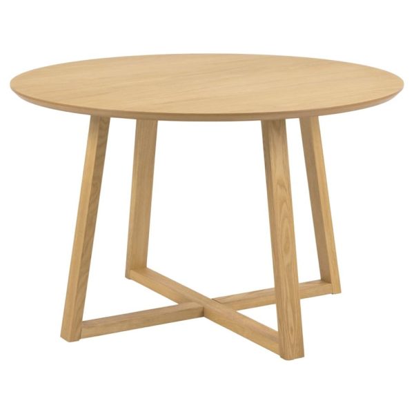 Malang Wooden Round Dining Table In Oak | Bed Sava