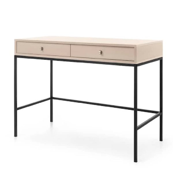 Malibu Wooden Laptop Desk With 2 Drawers In Beige | Bed Sava