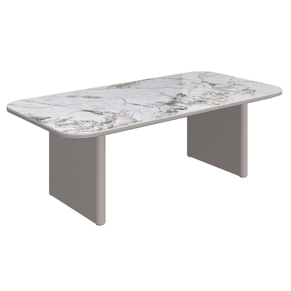 Malone Grey Gloss Coffee Table With White Ceramic Top