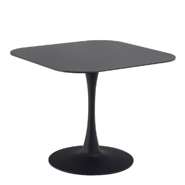 Malone Ceramic Dining Table Square In Black | Bed Sava