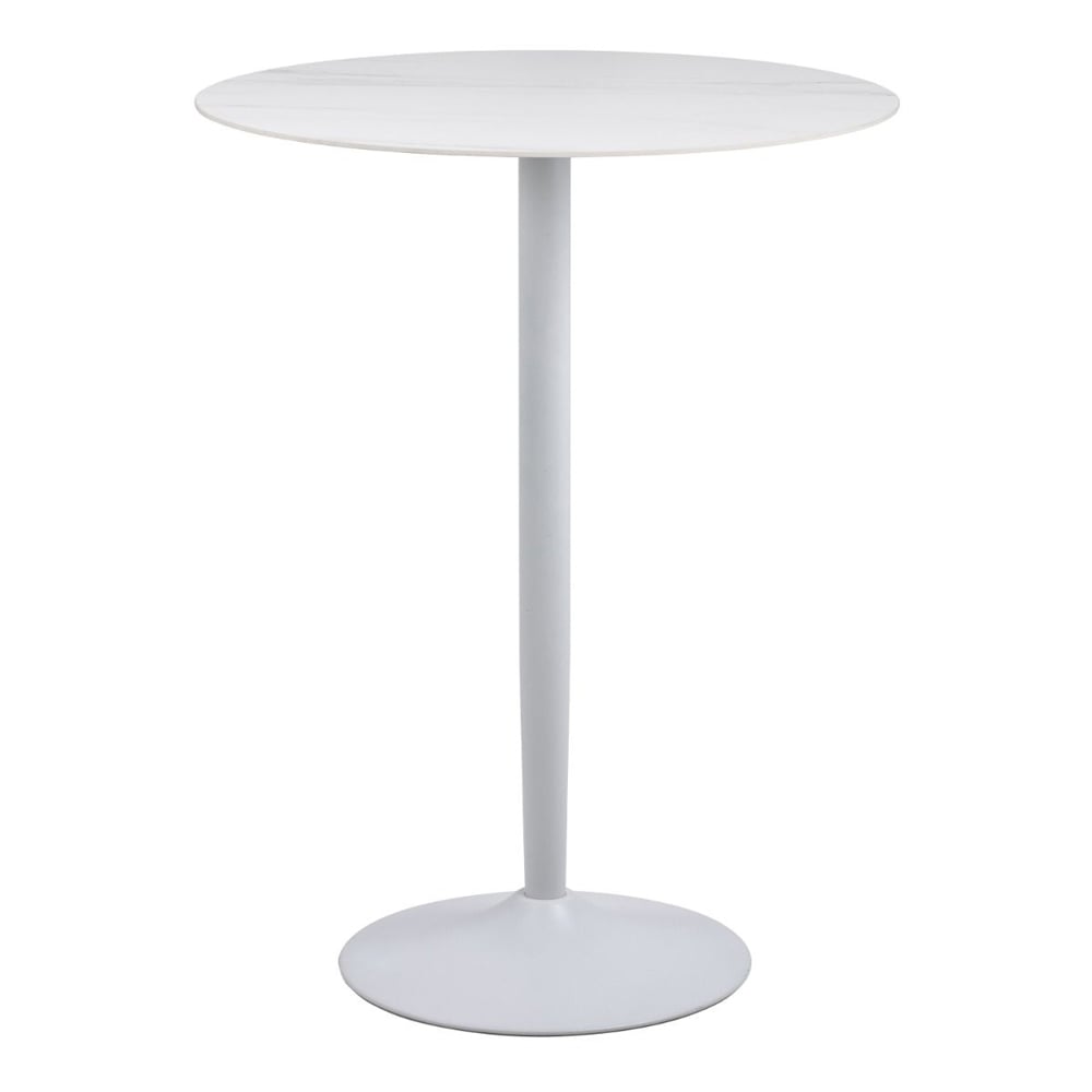 Malone Ceramic Round Bar Table In White