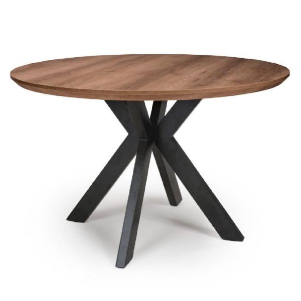 Malone Large Wooden Round Dining Table In Light Walnut | Bed Sava