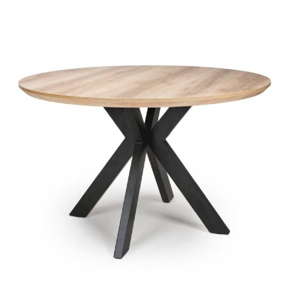 Malone Large Wooden Round Dining Table In Oak | Bed Sava
