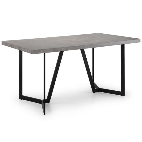 Malone Wooden Dining Table Rectangular In Concrete Effect | Bed Sava
