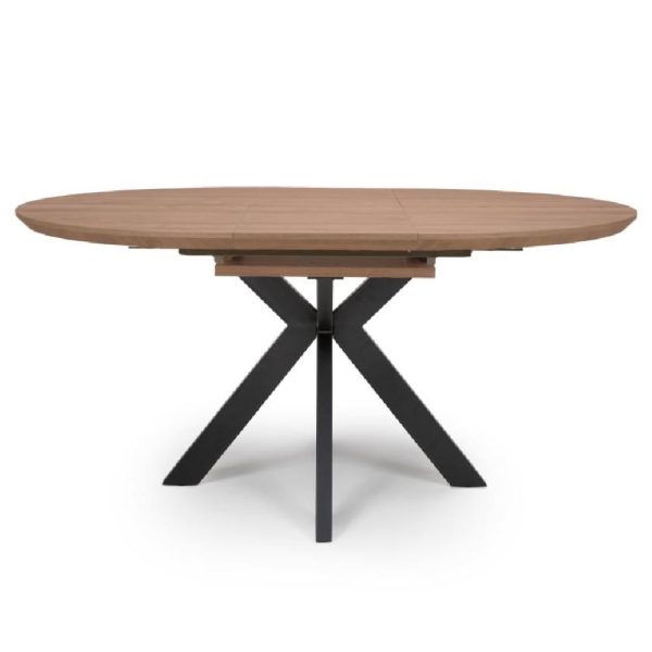 Malone Wooden Extending Round Dining Table In Light Walnut | Bed Sava