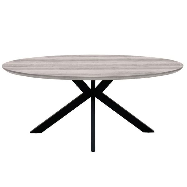 Malone Wooden Oval Dining Table In Grey | Bed Sava