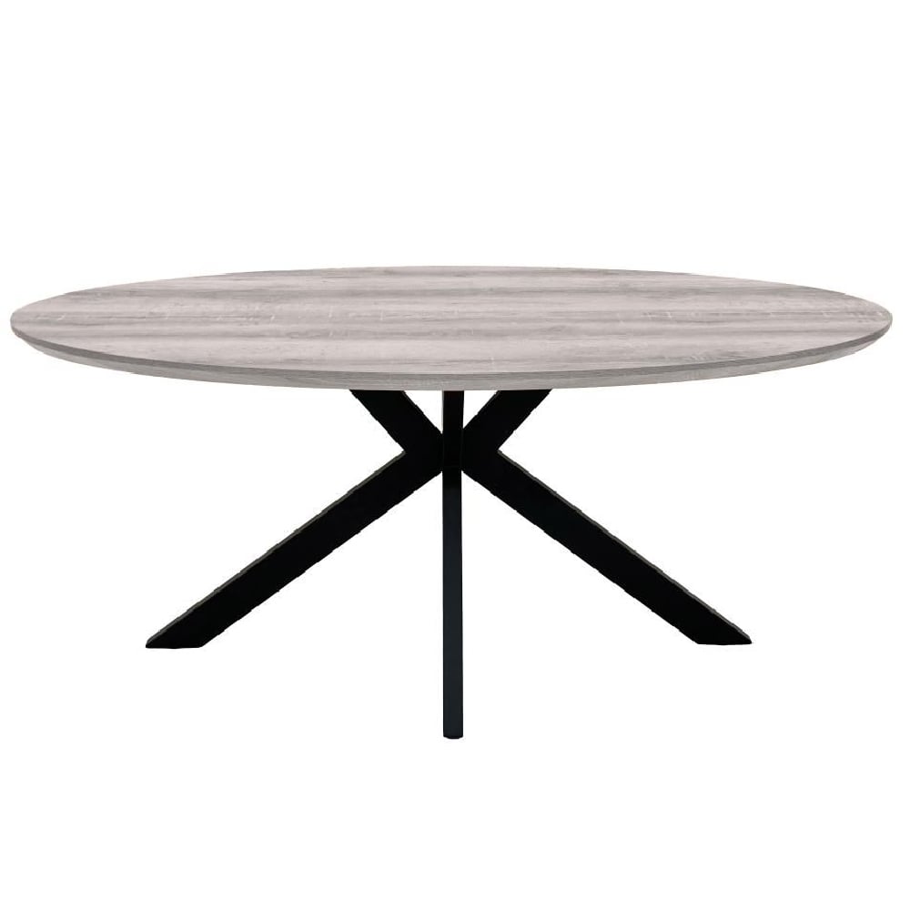 Malone Wooden Oval Dining Table In Grey