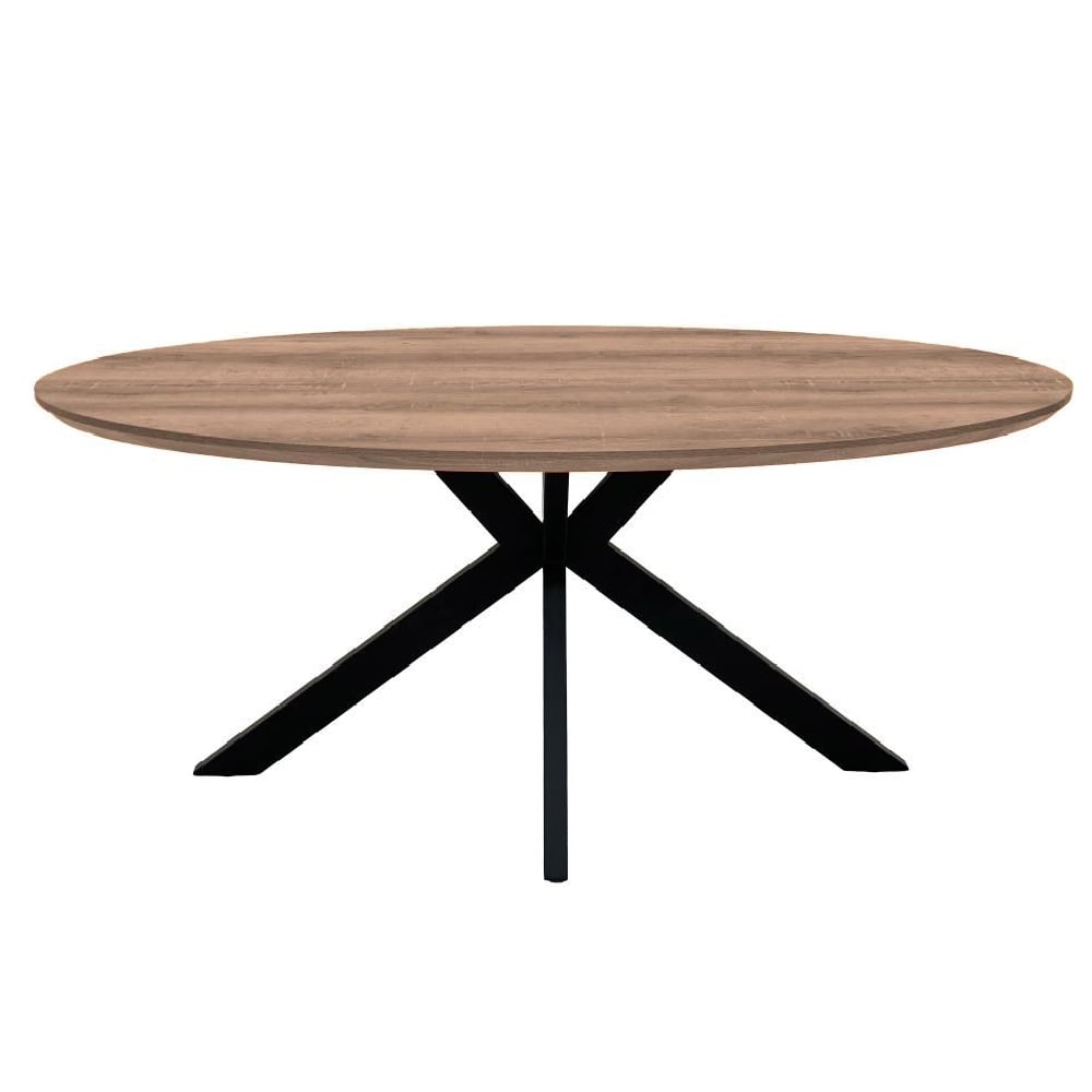 Malone Wooden Oval Dining Table In Light Walnut