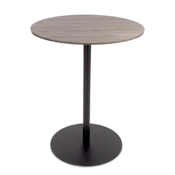 Malone Wooden Round Bar Table In Grey | Bed Sava
