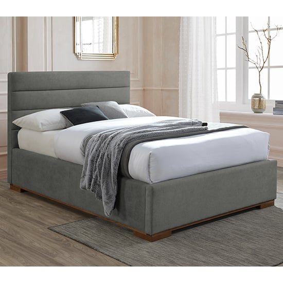 Malva Ottoman Fabric King Size Bed In Light Grey