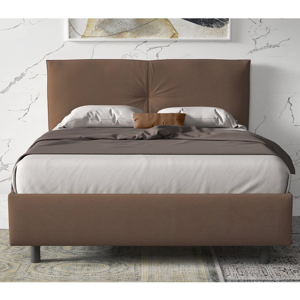 Malvern Fabric Small Double Bed In Brown