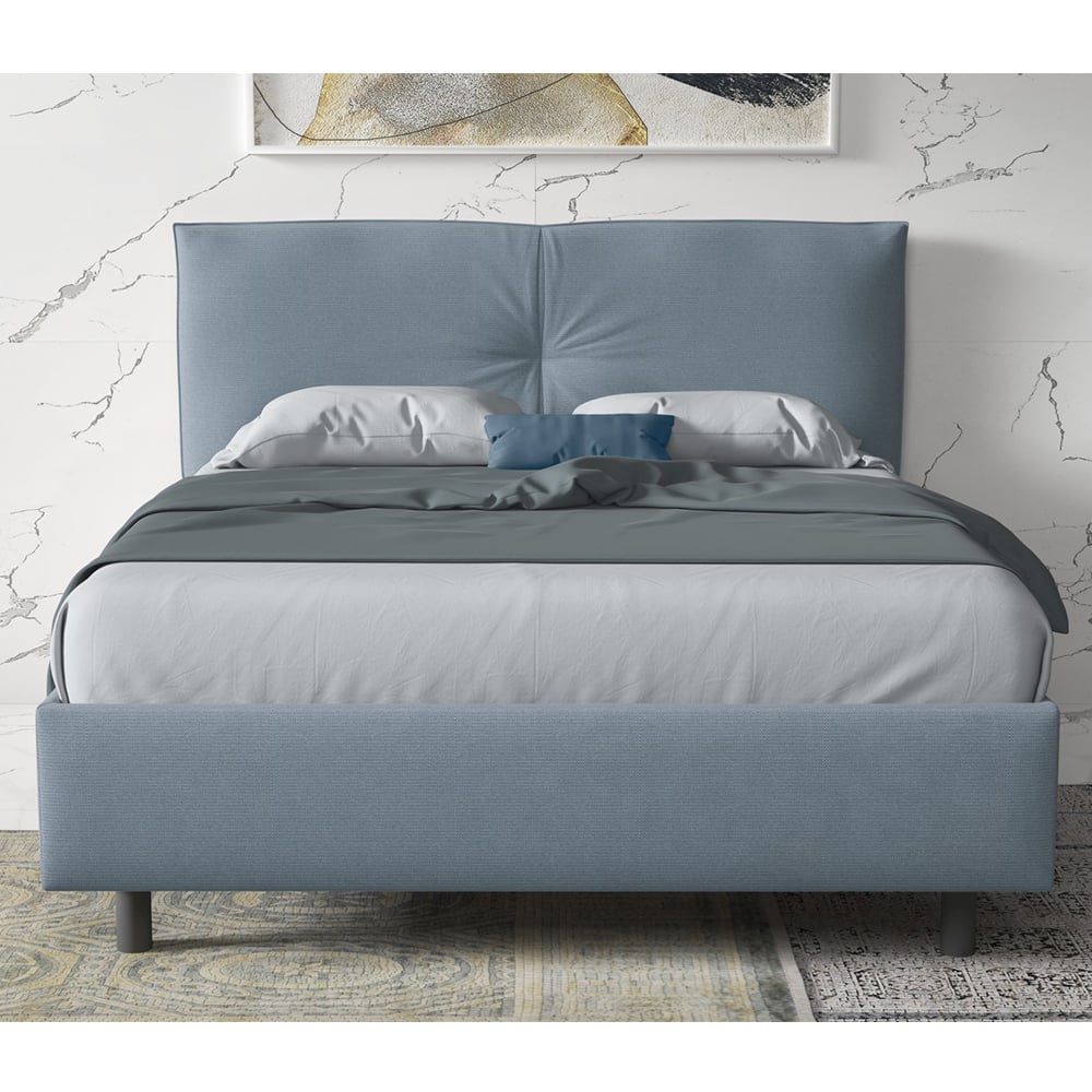 Malvern Fabric Small Double Bed In Sky Blue