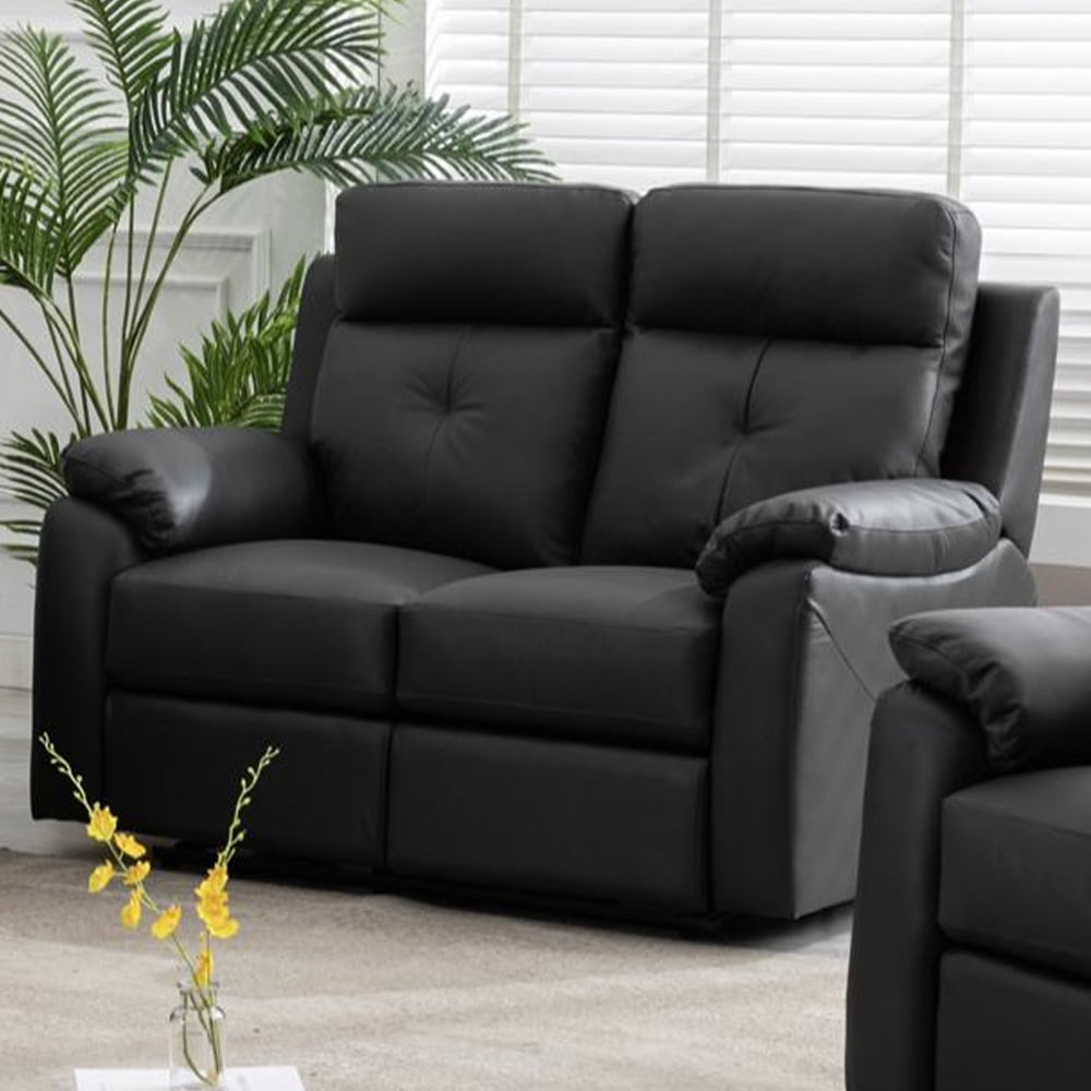 Manila Leather Electric Recliner 2 Seater Sofa In Anthracite