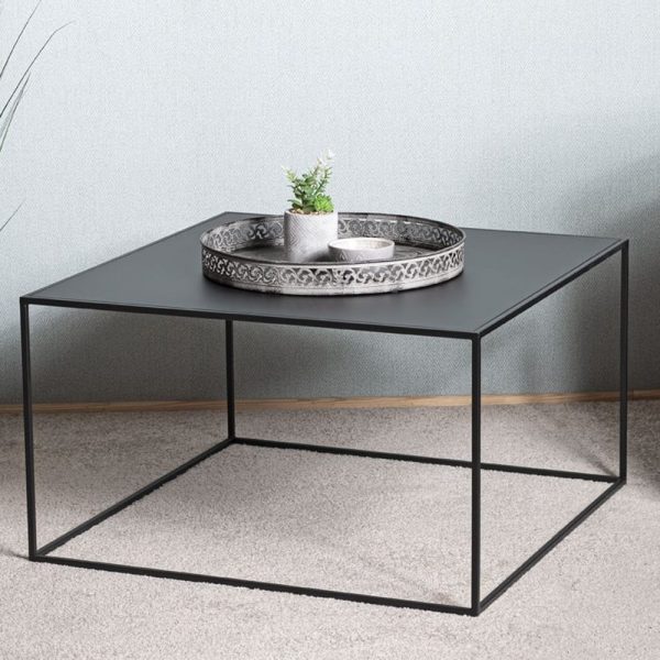 Manitowoc Metal Square End Table In Black | Bed Sava