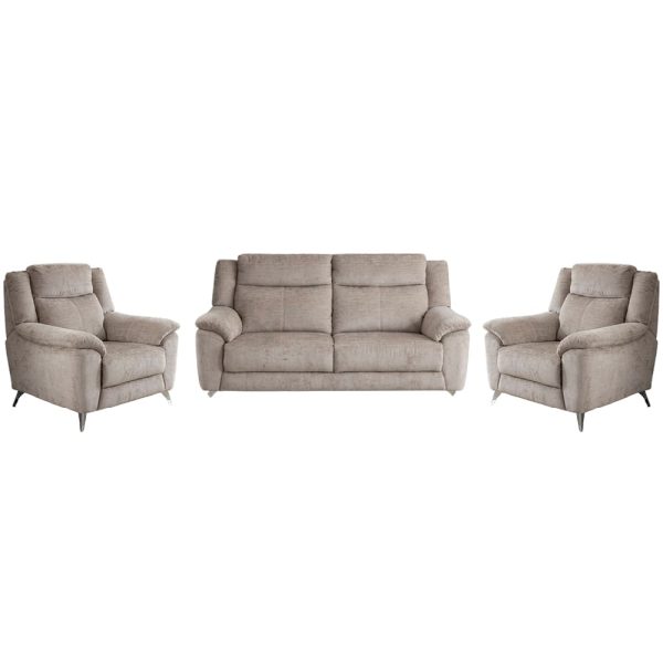 Mankato Fabric 3+1+1 Seater Sofa Set In Fossil | Bed Sava