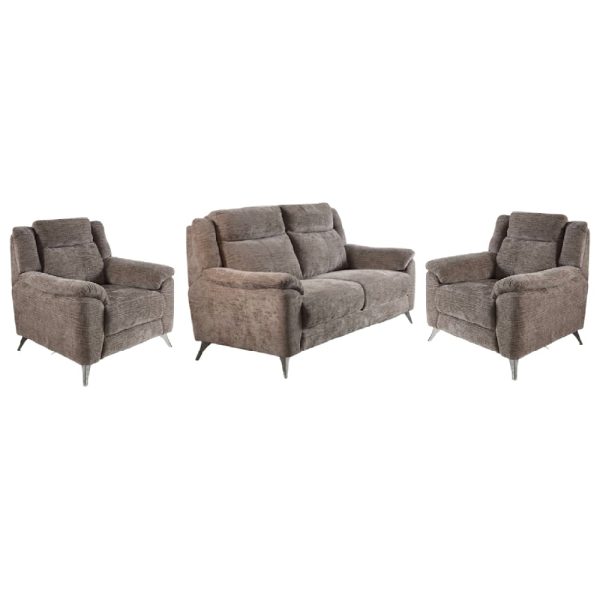 Mankato Fabric 3+1+1 Seater Sofa Set In Stone | Bed Sava